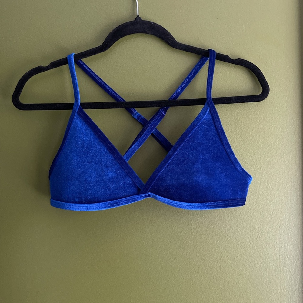 HOAKA Swimwear blue velvet bikini set